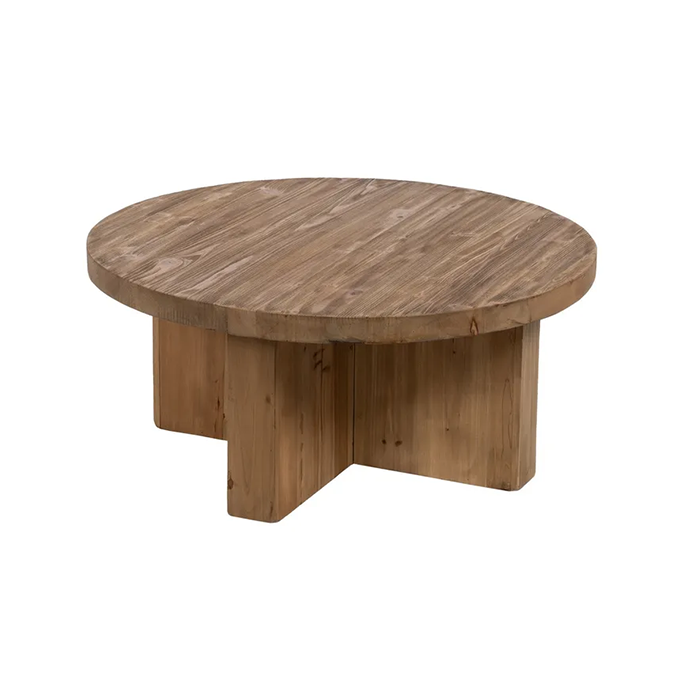 Mesa de centro de madera Mario de 100x45x100 cm en diseño contemporáneo